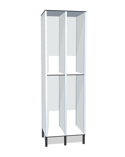 Taquilla fenólica sin puertas de 4 huecos · 2 cuerpos de 2