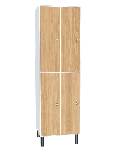 Taquilla de melamina de 4 puertas · 2 cuerpos de 2