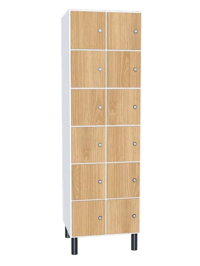 Taquilla de melamina de 12 puertas · 2 cuerpos de 6