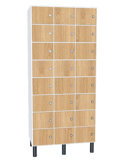 Taquilla de melamina de 24 puertas · 3 cuerpos de 8