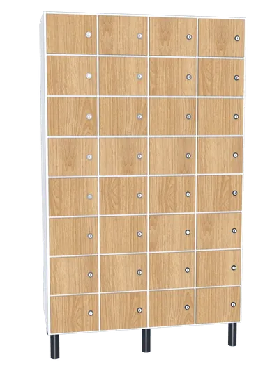 Taquilla de melamina de 32 puertas · 4 cuerpos de 8