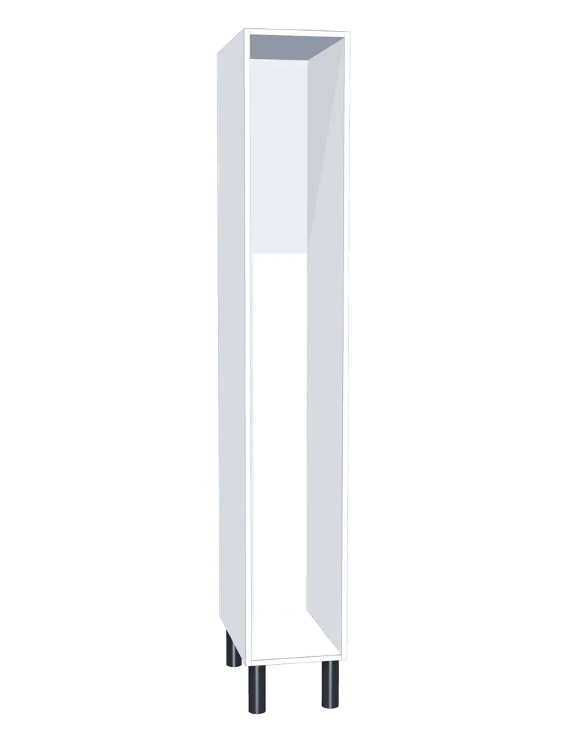 Taquilla de melamina sin puertas de 1 hueco: Ancho de cada cuerpo: 30 cm (300 mm); Cuerpo: melamina blanco, 16 mm; Con: 1 estante adicional, barra de colgar
