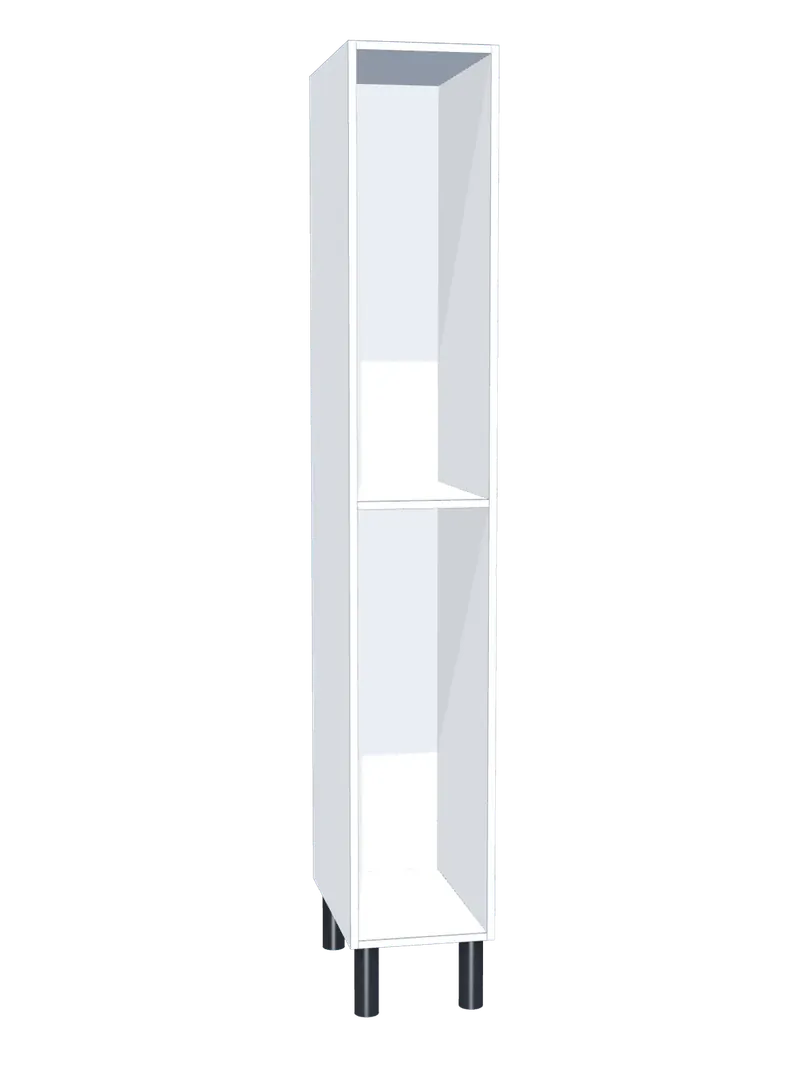 Taquilla de melamina sin puertas de 2 huecos: Ancho de cada cuerpo: 30 cm (300 mm); Cuerpo: melamina blanco, 16 mm; Con: barra de colgar