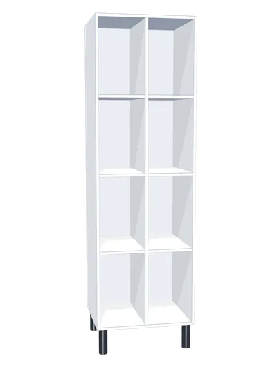 Taquilla de melamina sin puertas de 8 huecos · 2 cuerpos de 4