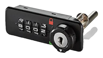 Cerradura de combinación Ojmar OMS 8002, de cuatro ruedas en horizontal y llave maestra en el pomo