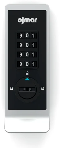 Cerradura de combinación Ojmar OMS COMBI, de cuatro ruedas en vertical