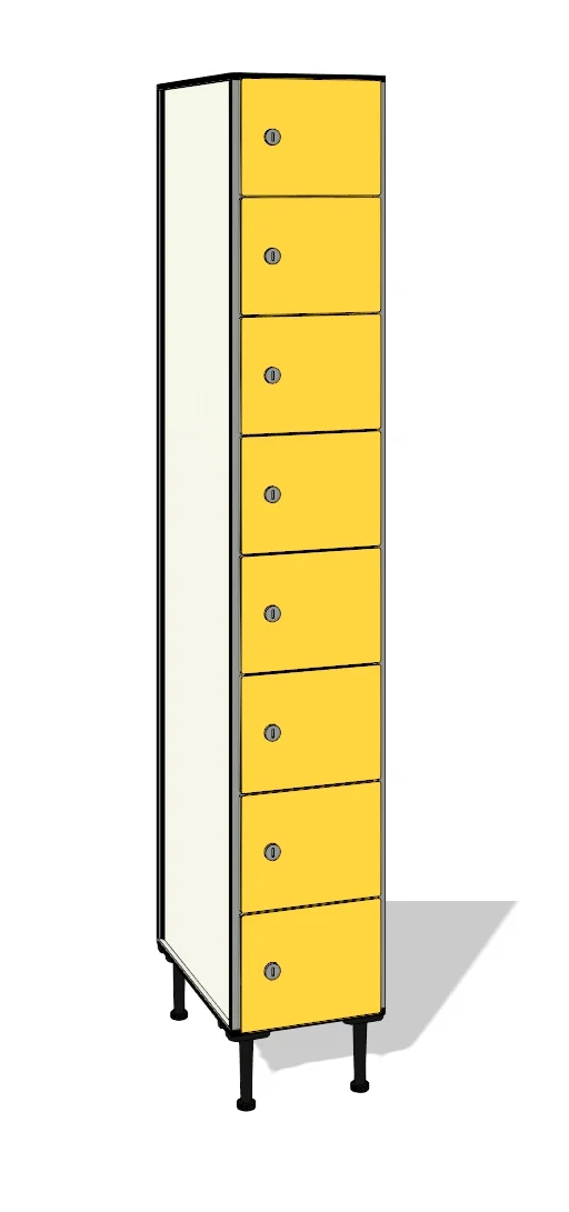 TFN18 totalmente elaborada con tablero de resinas fenólicas y perfilería estabilizadora de aluminio.